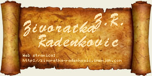 Živoratka Radenković vizit kartica
